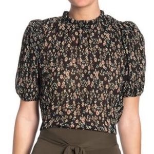 Socialite, women’s vintage Floral ,Puff Sleeve- Blouse, size XL